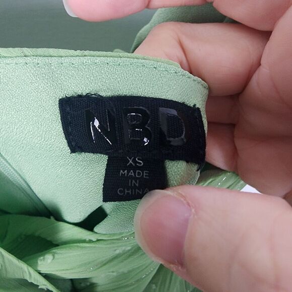 Revolve NBD Andre Midi Dress in Pistachio Size XS Swiss Dot Fairycore Whimsical - Picture 4 of 7